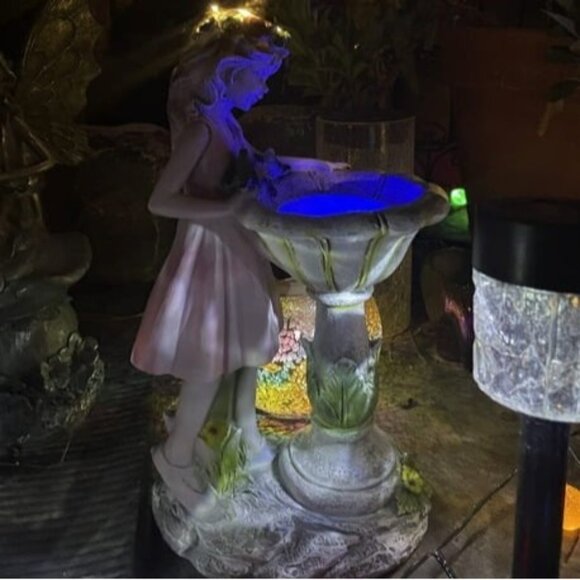 Fairy Garden Statue, Solar Garden Angel Figurine Outdoor Decoration Waterproof - Picture 2 of 6